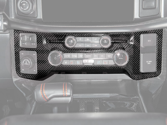 2021-UP FORD F-150 | FACTORY STYLE CARBON FIBER CENTER AC RADIO CONTROL PANEL COVER