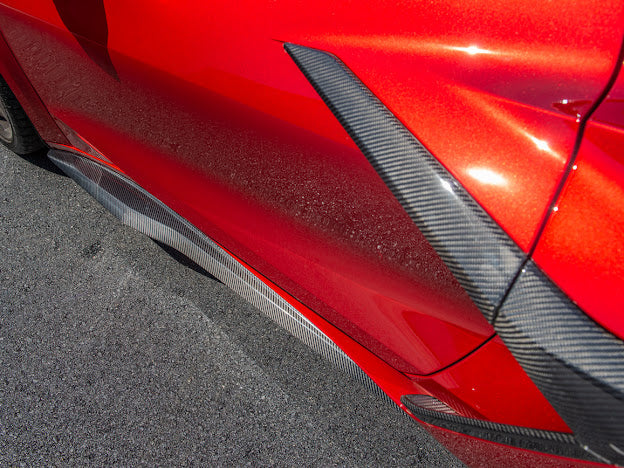 2020-UP CHEVROLET CORVETTE C8 Z06 |CARBON FIBER SIDE SKIRTS ROCKER PANELS GROUND EFFECTS