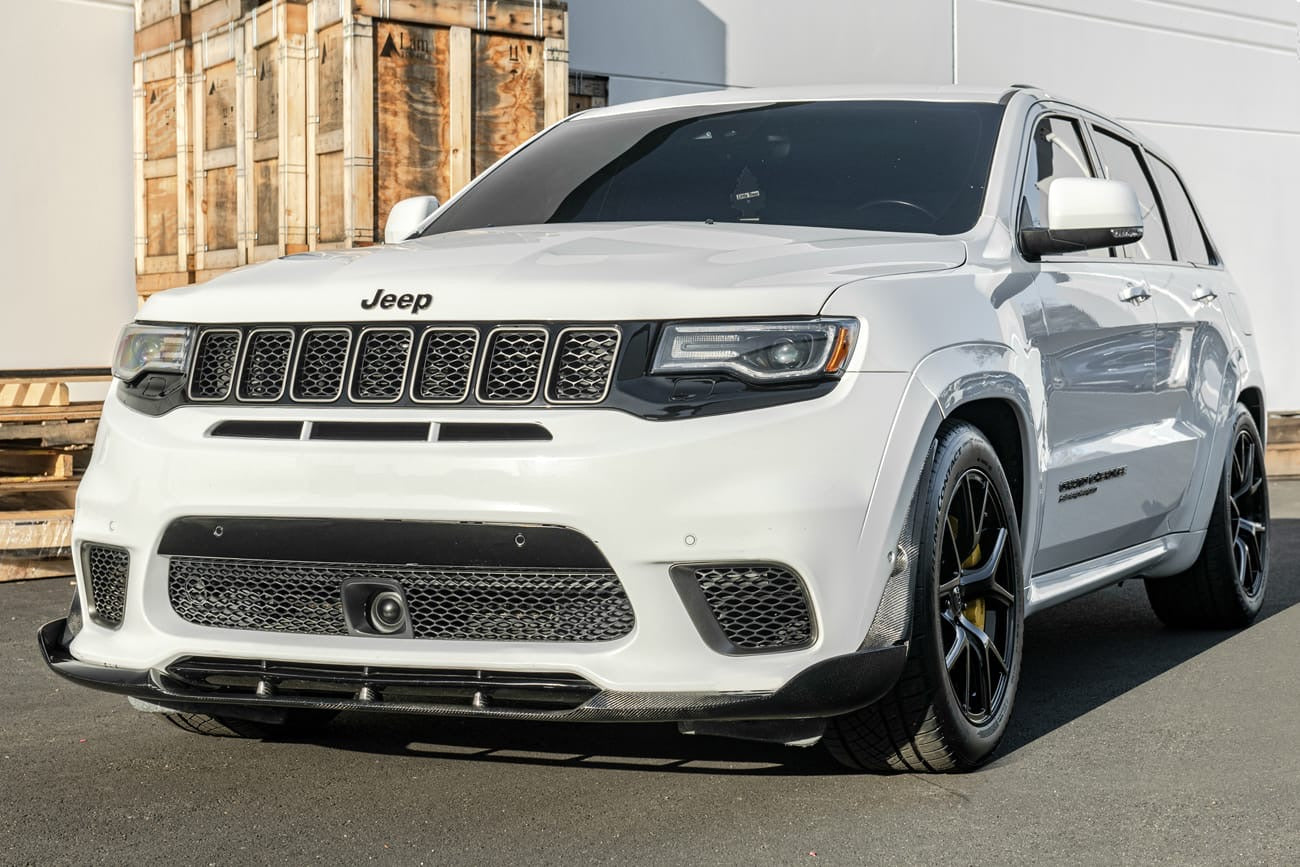 2017-2021 Jeep SRT8 Trackhawk 3 Piece CARBON FIBER Front Splitter Lip Ground Effects