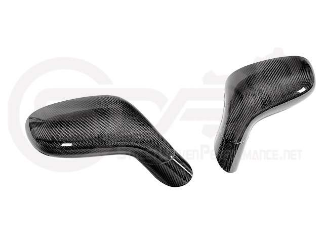Set of four dry carbon fiber side mirror cap covers for 2005-2013 Chevy Corvette C6, tape-on installation by Street Driven Performance.