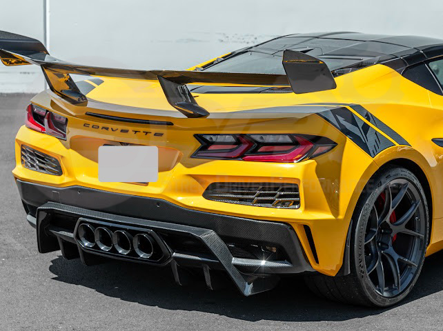 2023-UP CHEVROLET CORVETTE C8 Z06 | SDP PERFORMANCE PACKAGE CARBON FIBER REAR BUMPER FINNED DIFFUSER