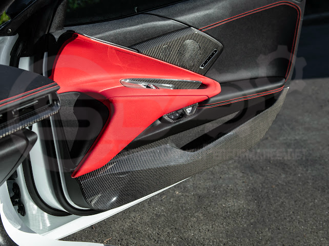 2020-Up Corvette C8 | CARBON FIBER Door Kick Guard Panel Lower Pocket Cover Pair