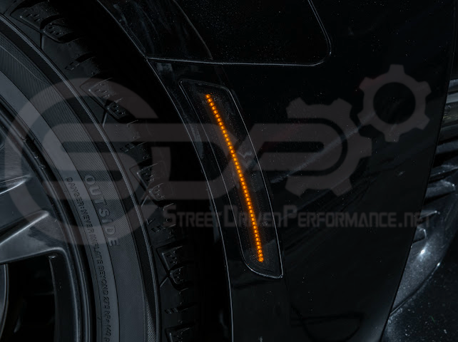 2016-2024 Chevrolet Camaro | Front Bumper Side Marker Lens w/ Amber LED Reflector Light Pair (Clear / Amber / Smoke)