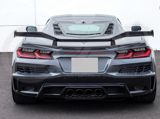 2023-Present Chevrolet Corvette C8 Z06 & E-Ray | Z06 GM Factory Style CARBON FIBER Rear High Wing Spoiler W/ Z07 Performance Package