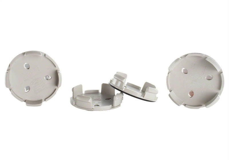 Ford Racing black and chrome wheel center cap kit for trucks and SUVs, featuring durable plastic construction and classic design.