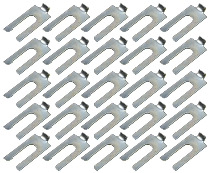 Moog suspension alignment kit with caster and camber shims for 1976-1979 Buick Opel vehicles, showing metal shims on a white background.