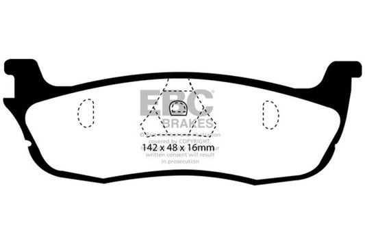 EBC Ultimax2 rear brake pads for 1997-1999 Ford Expedition 4.6 2WD, OE style brake pads with metal backing plates