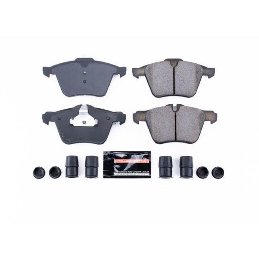 PowerStop Z23 Evolution Sport front brake pads with hardware for Jaguar S-Type 2006-2008, performance brake components