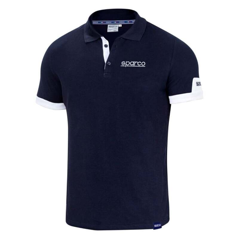 Navy Sparco Polo Corporate shirt for men, featuring a classic design with the Sparco logo on the chest.
