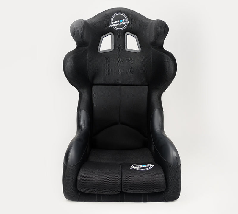 NRG FIA competition race seat with head containment, medium size, constructed with durable competition fabric, FIA homologated for racing