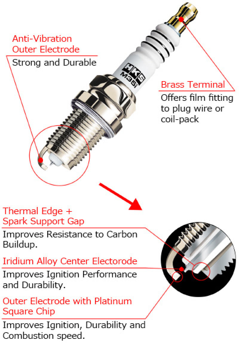 HKS Nissan/Infinity VQ35HR M- Series Spark Plugs (One Step Colder) - Pack of 10