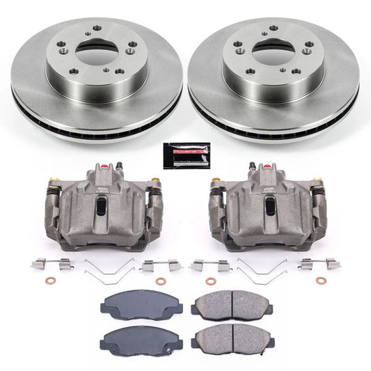 PowerStop OE brake kit with front calipers and rotors for 2012-2015 Honda Civic, automotive brake system upgrade.