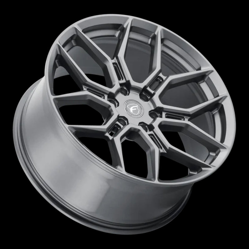 Forgestar X12 22x10 satin anthracite cast wheel with 6x135 bolt pattern, ET30 offset, and 6.68-inch backspacing.