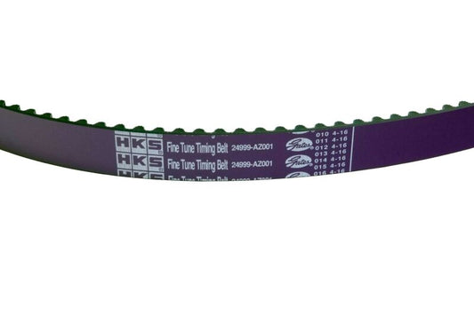HKS fine tune timing belt for Mazda MX-5 B6-ZE engine, accessory and timing belt, shown with detailed teeth and brand logo.