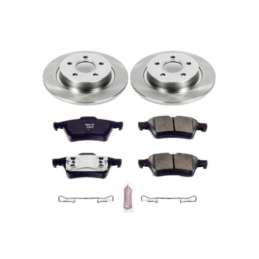 PowerStop OE brake kit for rear of 2004-2005 Volvo S40, includes brake pads and rotors for reliable stopping performance.