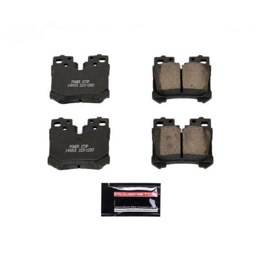 PowerStop Z23 Evolution Sport rear brake pads for Lexus LS460, performance brake pads with hardware included.