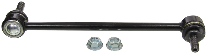 Moog Mercedes-Benz E250 front right sway bar endlink, automotive suspension part, with metal and rubber components visible.