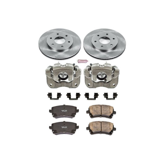 PowerStop OE brake calipers for Nissan Titan front Autospecialty kit with Cals, shown in the image.