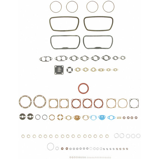 Fel-Pro Volkswagen Super Beetle FS 21132 C engine gasket set showing multiple gaskets and sealing components on a white background.