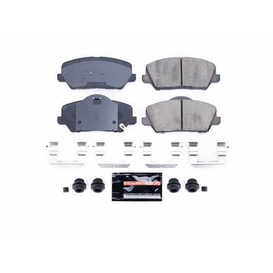 PowerStop Z23 Evolution Sport front brake pads for 2014 Kia Forte, showing the brake pad set with hardware included.