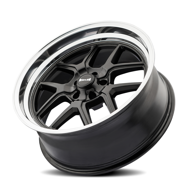 Ridler 610 matte black polished cast wheel, 20x10 inches, 5x127 bolt pattern, 0mm offset, 83.82mm hub for vehicles.
