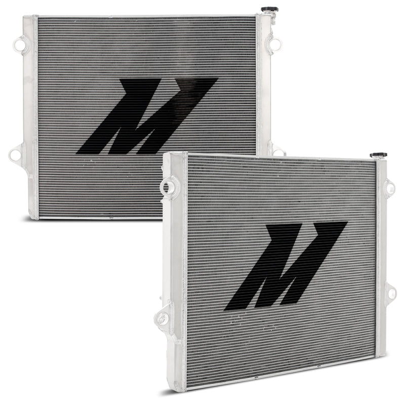 Mishimoto aluminum radiator for Toyota 4-Runner and GX470 4.7L engine, showing the sleek, performance-focused design.
