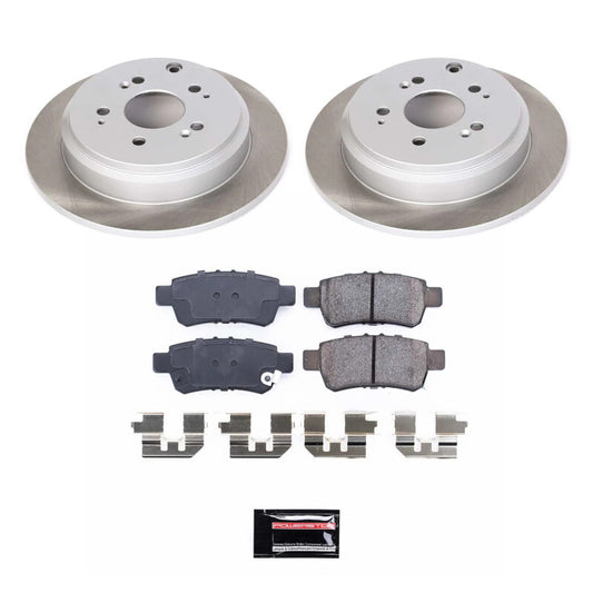 PowerStop rear semi-coated rotor kit for 2005-2010 Honda Odyssey, performance brake rotor set with black finish and ventilated design.