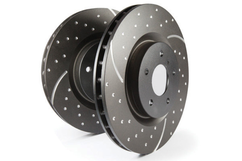 EBC sport rear brake rotors for Honda Odyssey 3.5 GD, slot and drilled design for enhanced braking performance.