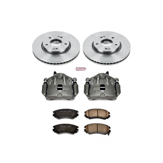 PowerStop OE brake kit with front calipers for Hyundai Sonata 2006-2010, including brake rotors and pads.
