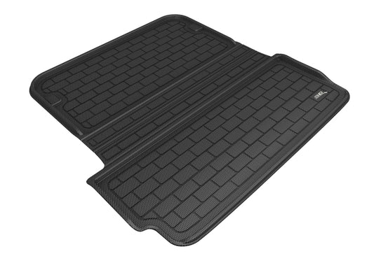 Black rubber cargo liner for Tesla Model X 2016-2017 by 3D MAXpider, designed to protect the trunk area with durable, custom-fit material.