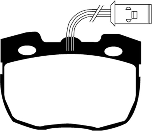 EBC Ultimax2 front brake pads for Land Rover Discovery Series 1 3.9, OE quality, showing the brake pad set with friction material.