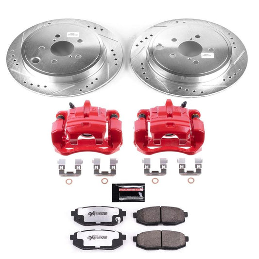 PowerStop Z26 Street Warrior rear brake kit with calipers for 2013-2016 Scion FR-S, featuring performance brake components