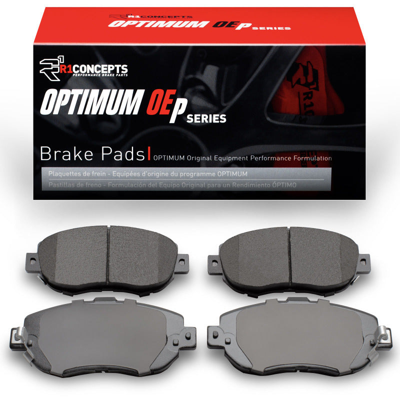 Lexus GS300 front brake pads from R1 Concepts R1 Optimum OE series, showing the new brake pads for vehicle stopping power