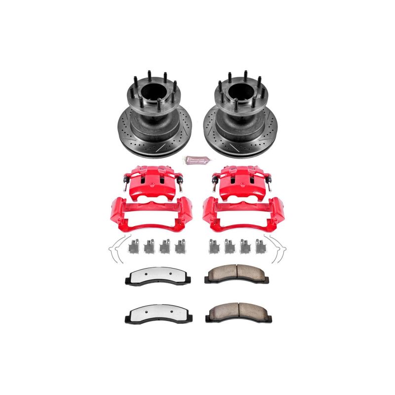 PowerStop Ford F-350 Super Duty Z36 truck and tow brake calipers kit with performance calipers and hardware in the image.