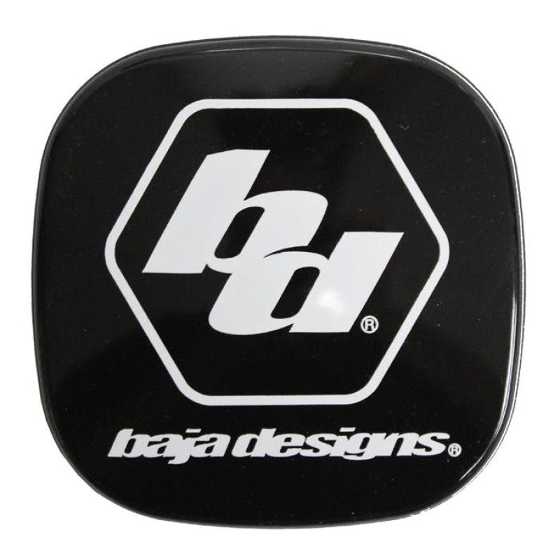 Black Baja Designs Squadron Rock Guard mounted on vehicle body armor for off-road protection.