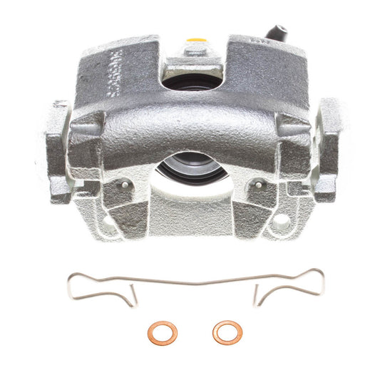 PowerStop rear left OE brake caliper with bracket for Volvo XC90 2013-2014, showing the black caliper and mounting bracket.