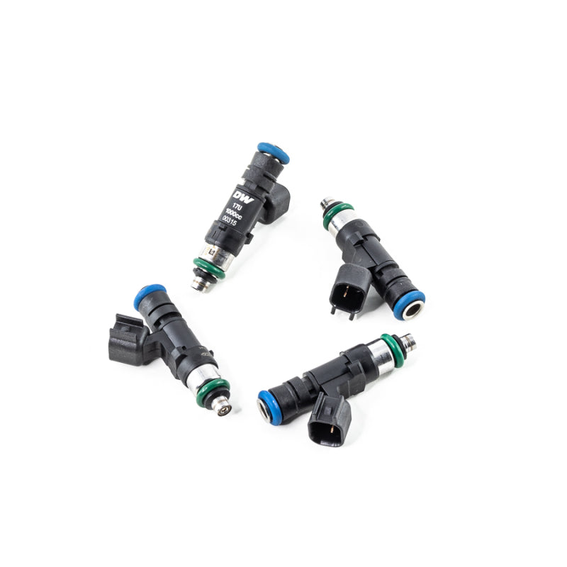DeatschWerks 1000CC Bosch EV14 fuel injector set for Honda Civic Si, RSX K20/K24, and 06-09 S2000 F22 4-cylinder engines.