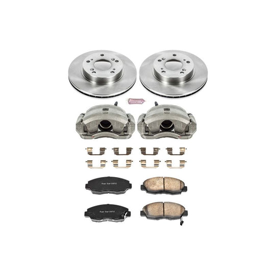 PowerStop OE front brake kit with calipers for Honda Civic 2006-2011, includes brake rotors and calipers for optimal stopping power.