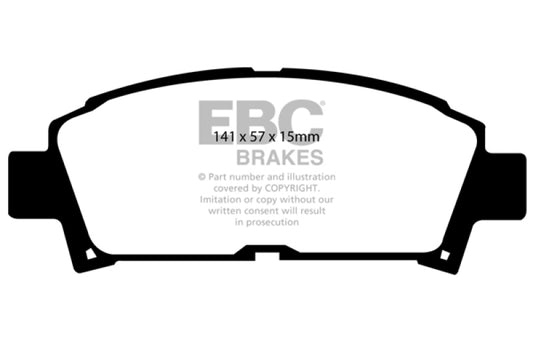 EBC Greenstuff front brake pads for 1993-1995 Toyota MR2 2.0 Turbo, performance brake components in new condition.