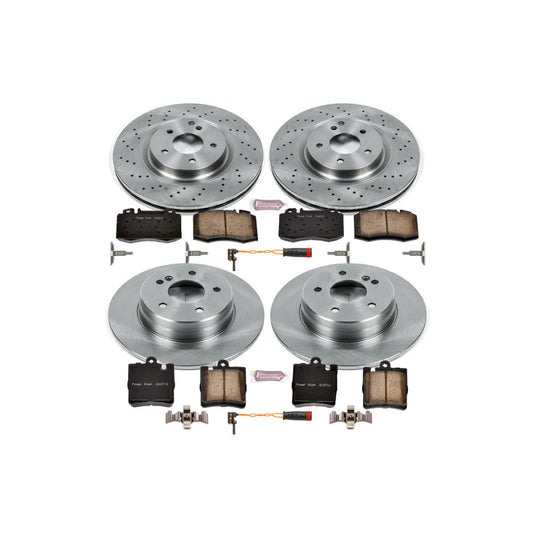 PowerStop OE brake kit for 2004 Mercedes-Benz C230, front and rear Autospecialty brake components with rotors and pads