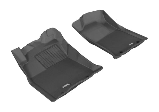 Black 3D MAXpider rubber floor mat for 2012-2015 Toyota Tacoma double cab first row, durable all-weather vehicle interior protection.