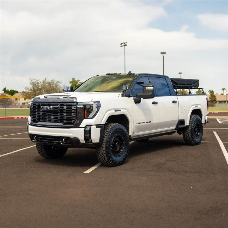 Rigid Industries 20-27 Chevrolet/GMC 2500/3500 HD A-Pillar 360 4-inch light bar mounted on vehicle side for off-road lighting