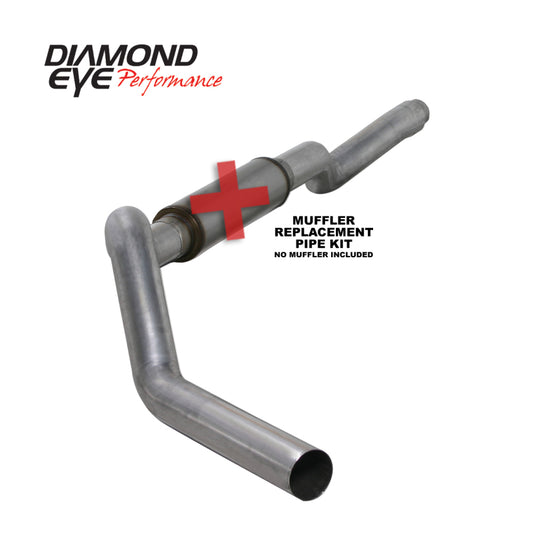 Diamond Eye Performance 5-inch catback exhaust pipe for 2006-2007.5 Chevy 6.6L 2500/3500, showing the shiny stainless steel replacement pipe.
