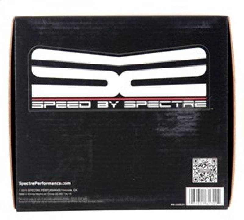Spectre red adjustable conical air filter, 5.5 inches tall, fits 3 to 4-inch tubes, designed for universal fit in automotive engines.