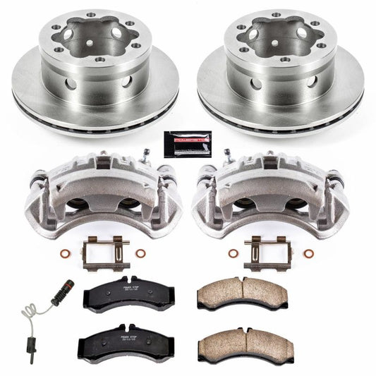 PowerStop OE rear brake kit with calipers for Dodge Sprinter 3500 2003-2006, includes brake rotors and components.