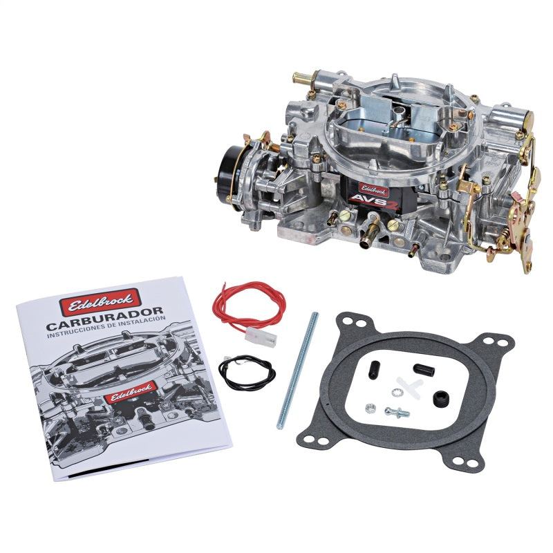 Edelbrock Thunder Series 4-Barrel carburetor with 800 CFM capacity, satin finish, electric choke, and precise calibration.