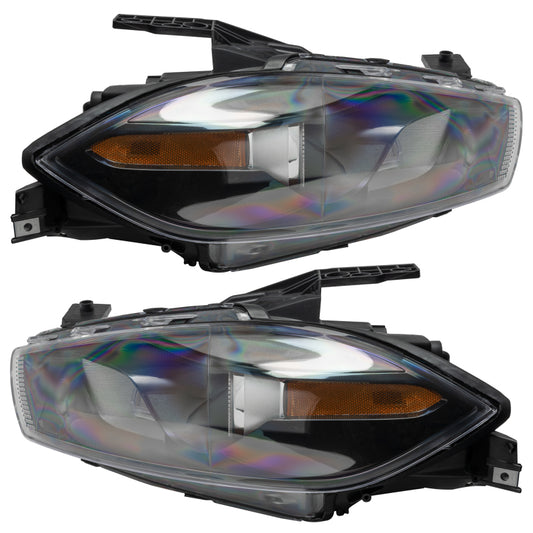 Oracle Lighting Dodge Dart 13-14 HID Style SMD Headlights in black with ColorSHIFT and 2.0 controller, showing sleek headlight design