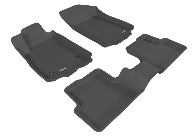 3D MAXpider black rubber floor mats for Chevrolet Sonic 2012-2020 full set, custom fit with textured surface for vehicle interior protection