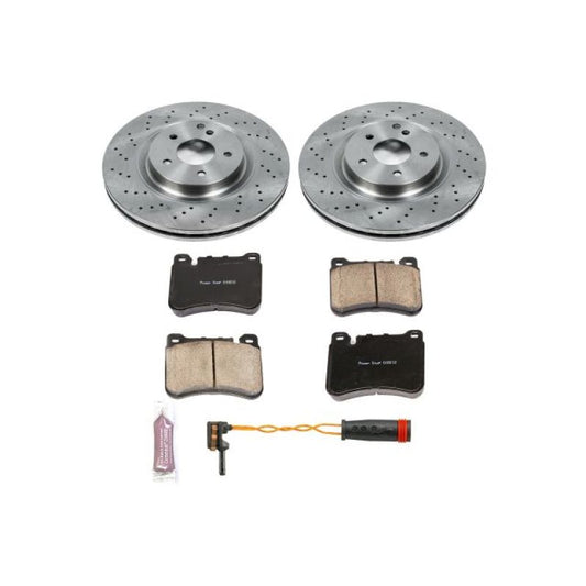 PowerStop OE front brake kit for Mercedes-Benz SLK280, includes brake rotors and calipers for reliable stopping power.