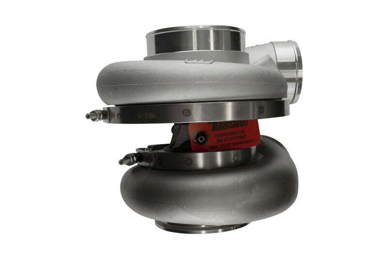Turbosmart 6870C V-Band turbocharger with 0.96AR externally wastegated C-Frame design, shown with detailed metal components.